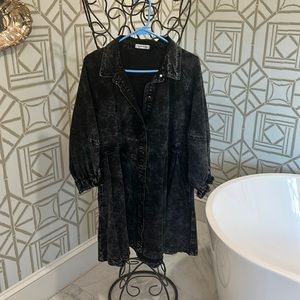 Carole Christian Black Denim Dress